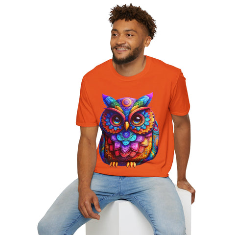 Kaleidoscopic Codex Owl Tee - Chai and Code's Creative Core