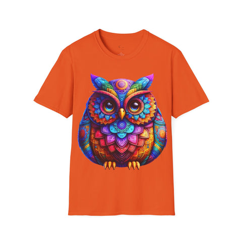 Kaleidoscopic Codex Owl Tee - Chai and Code's Creative Core