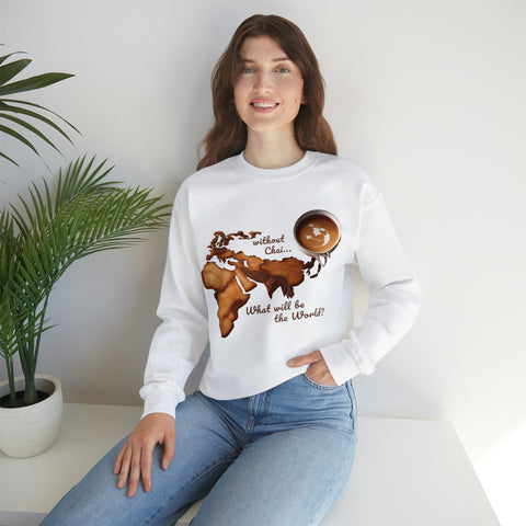 What Would The World Be. Without Chai? Unisex Heavy Blend Crewneck Sweatshirt