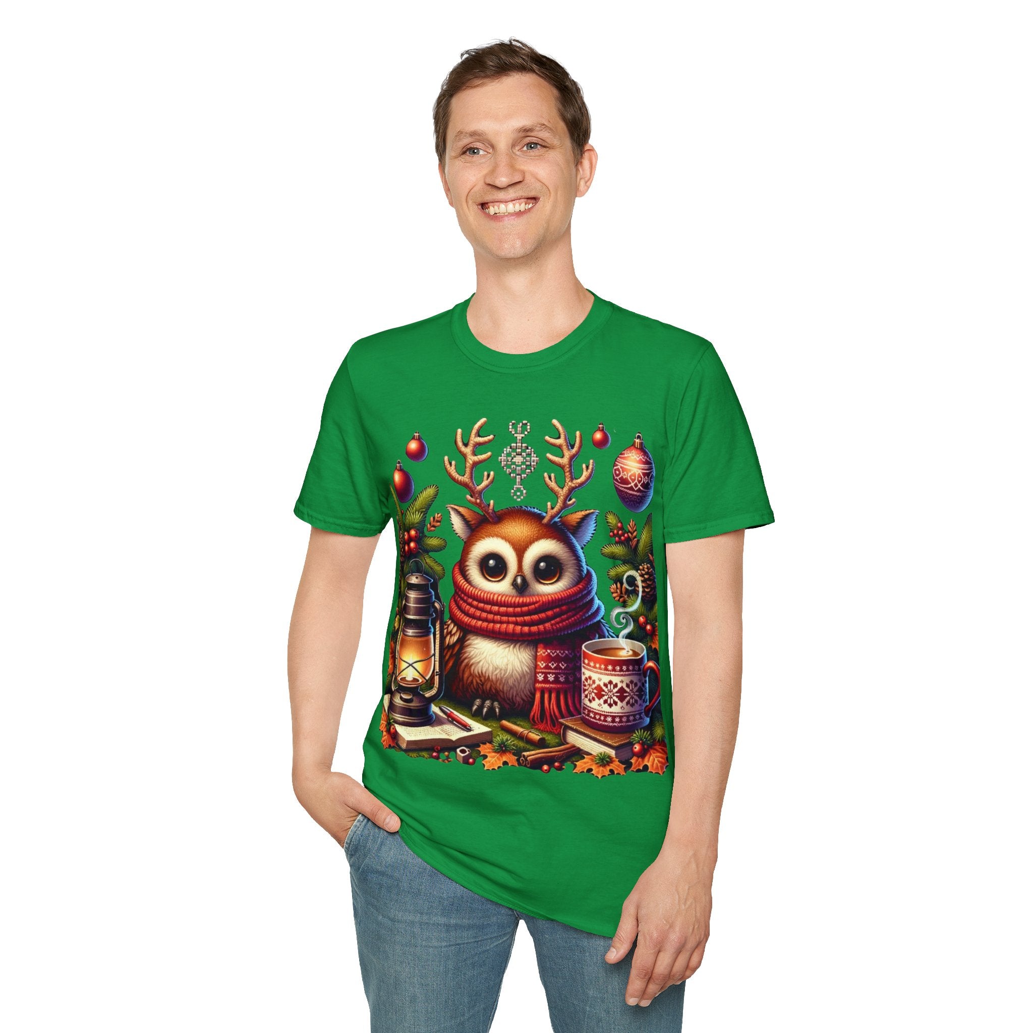 Reindeer Owl Scholar Unisex Softstyle T-Shirt