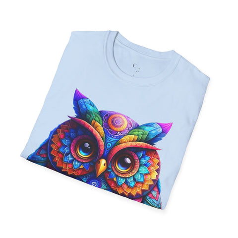 Kaleidoscopic Codex Owl Tee - Chai and Code's Creative Core