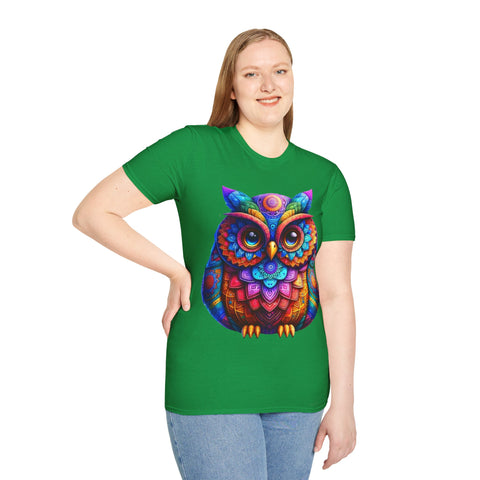 Kaleidoscopic Codex Owl Tee - Chai and Code's Creative Core