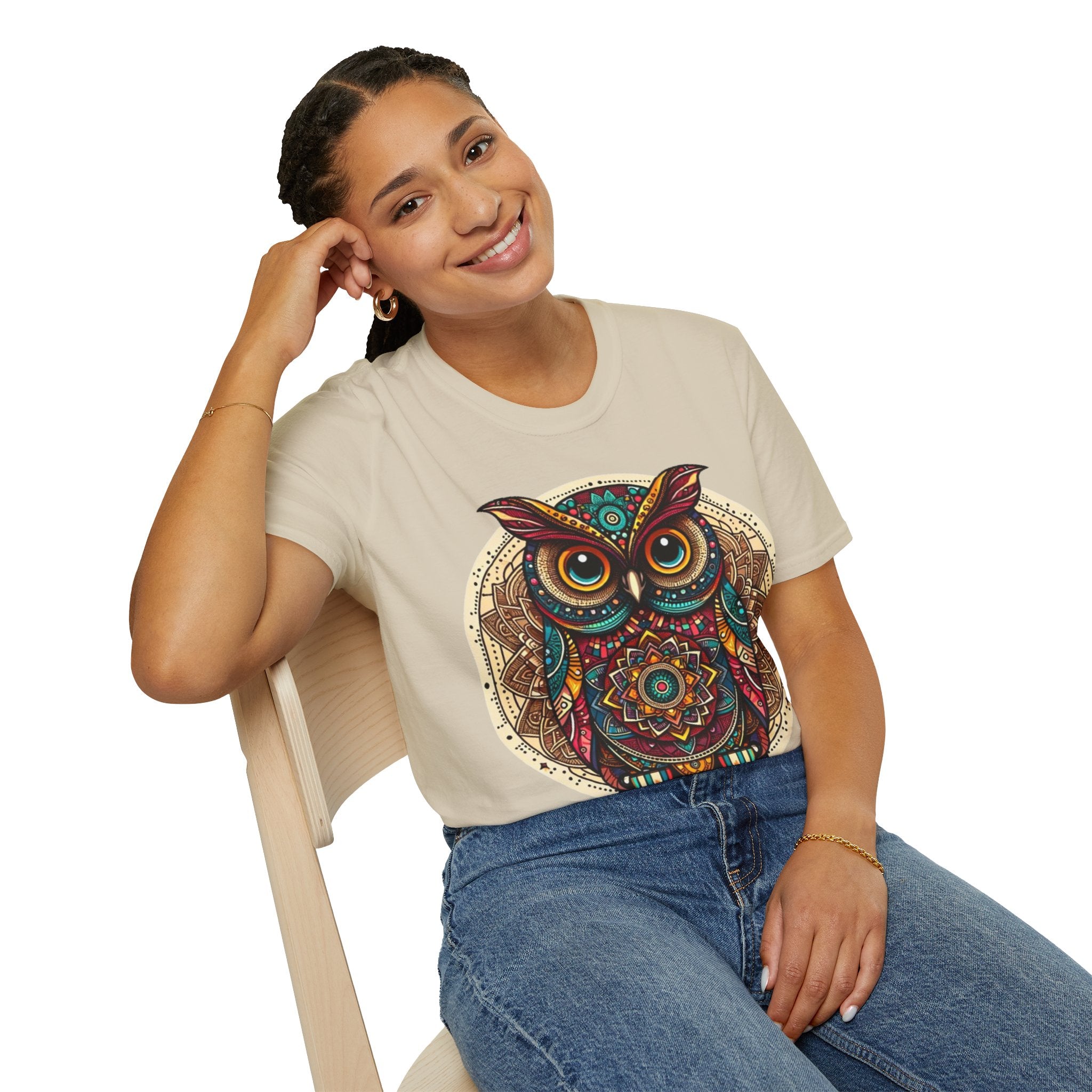Owl Mandala Tee - Colorful Wisdom by Chai and Code