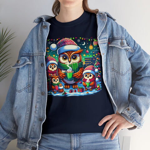 Owl Christmas Holiday T-Shirt Design by C&C