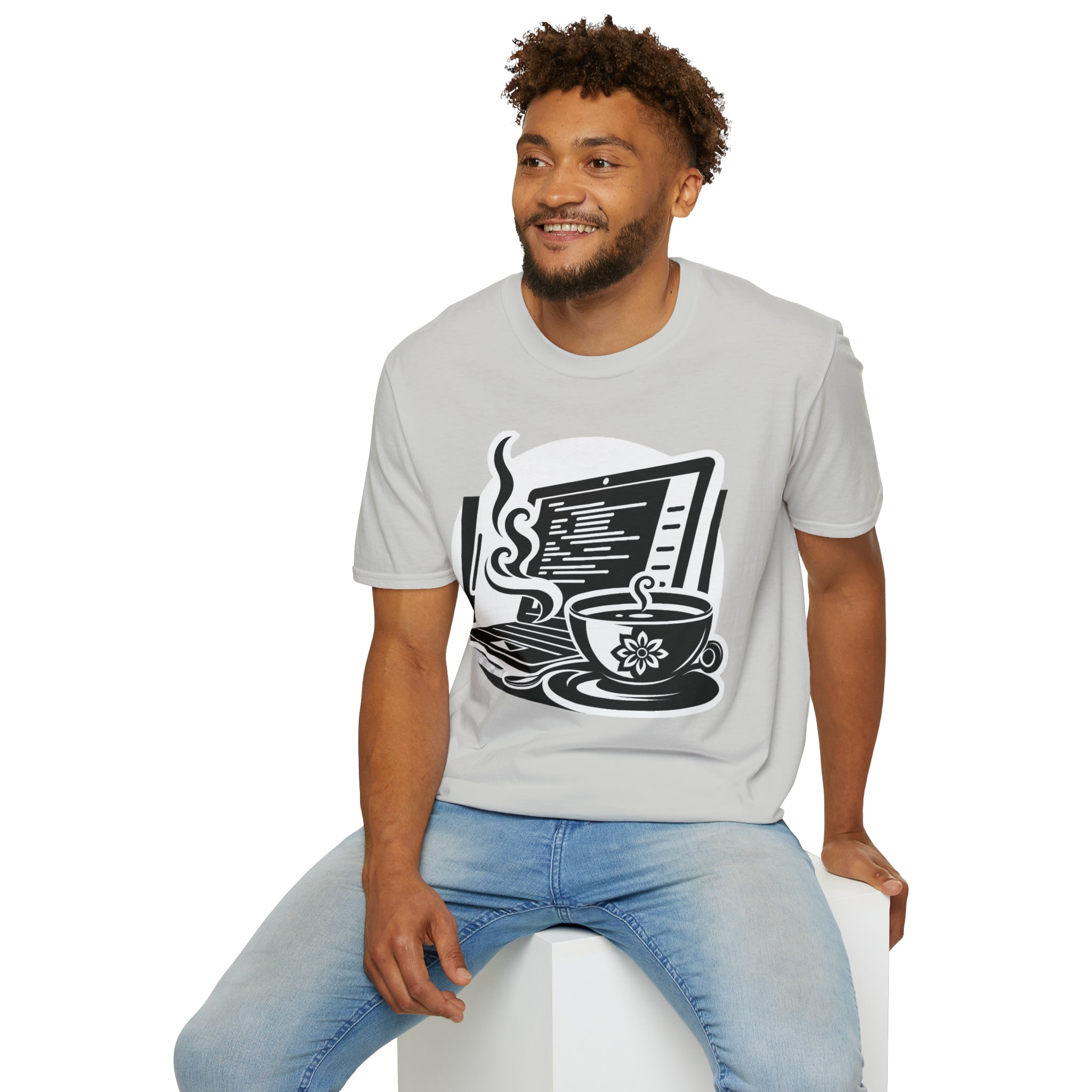 A Taste of Chai While Coding is The Just Best Unisex Softstyle T-Shirt