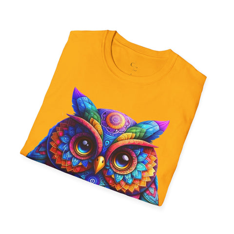 Kaleidoscopic Codex Owl Tee - Chai and Code's Creative Core