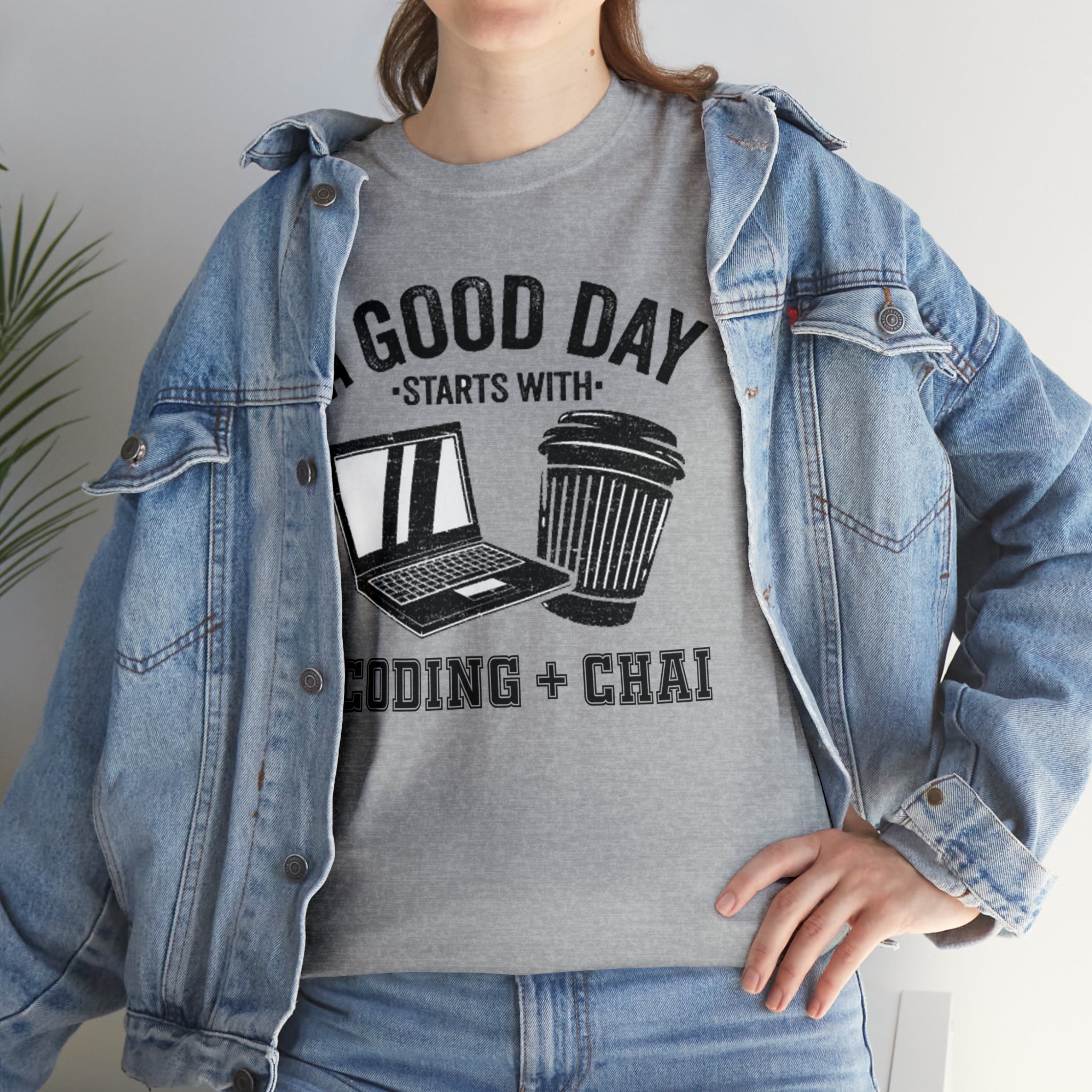 A Good Day Starts with Coding + Chai T-Shirt Design by C&C