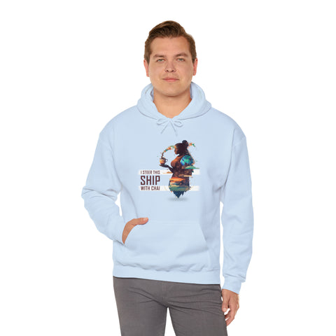 I Steer This Ship with Chai Unisex Heavy Blend Hooded Sweatshirt