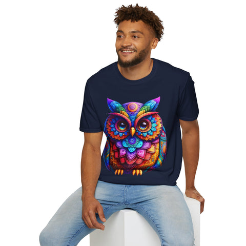 Kaleidoscopic Codex Owl Tee - Chai and Code's Creative Core