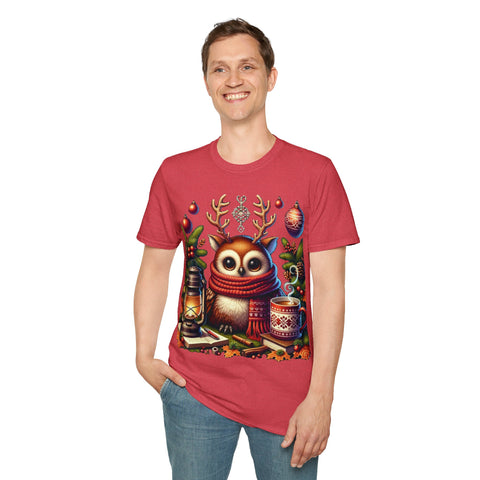 Reindeer Owl Scholar Unisex Softstyle T-Shirt