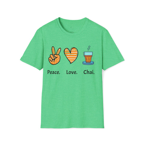 Harmony in a Cup: Peace, Love, & Chai Unisex Softstyle T-Shirt