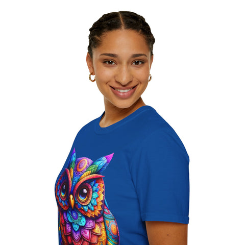 Kaleidoscopic Codex Owl Tee - Chai and Code's Creative Core