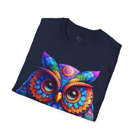 Kaleidoscopic Codex Owl Tee - Chai and Code's Creative Core