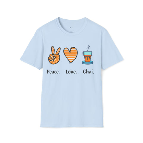 Harmony in a Cup: Peace, Love, & Chai Unisex Softstyle T-Shirt