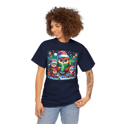 Owl Christmas Holiday T-Shirt Design by C&C