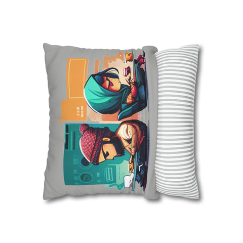 Couple Goals Chai & Code Spun Polyester Pillowcase