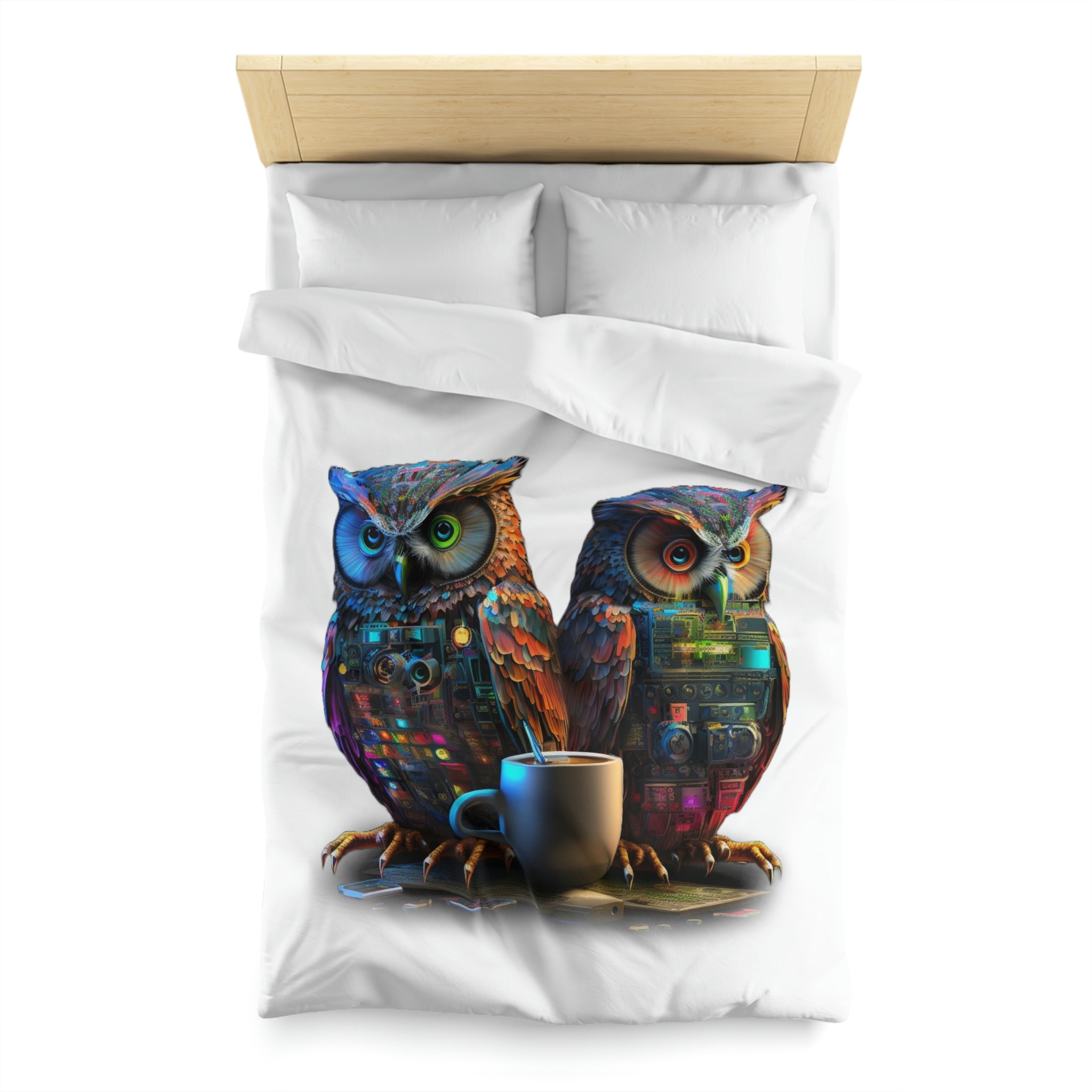 Tech and Togetherness. Powered by Chai & Code Microfiber Duvet Cover