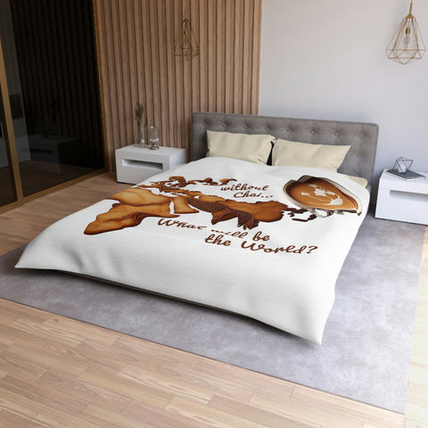 What Would The World Be. Without Chai? Microfiber Duvet Cover