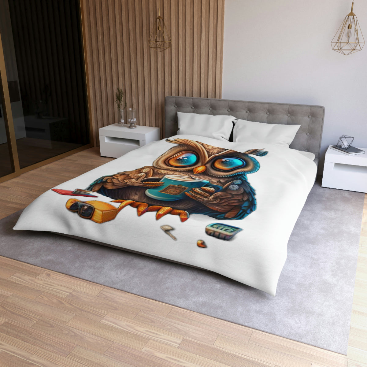Chai & Code Owl II Microfiber Duvet Cover